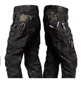 Pantalon de survêtement noir en toile respirante, écologique, multi-poches, ripstop, imperméable, pour homme, résistant à l'usure, pour l'entraînement en hiver - Product Image 3