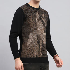 Nouveau coupe ample surdimensionné O cou tricoté pull hommes chandails à manches longues Style Vintage côtelé pull en tricot pour l'hiver - Product Image 3