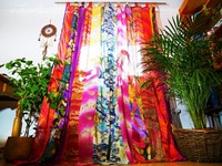 Boho rideau indien saree coloré porte pour bohème décor à la maison hippie chambre rideau lit auvent rideaux