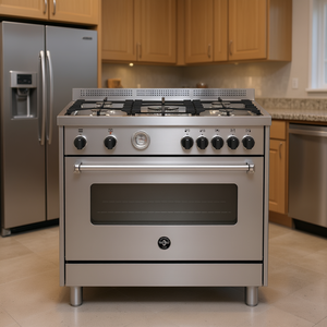 Cucina gas 5 zone Forno elettrico AMERICANA AMN965EXT Inox Classe A (89,7x53,7x96,5cm) - Product Image 3