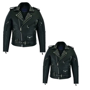 Ventes en gros 2025, veste en cuir à col montant pour homme, style rock punk, gothique, tribal, rivets, franges, vestes punk classiques - Product Image 1