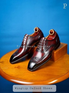 Zapatos Oxford de punta de ala de cuero para hombre 100%, cómodos para uso diario en la oficina, reuniones, uso comercial, temporada de otoño amigable - Product Image 2