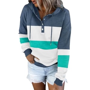 Sweats à capuche en coton polyester brodés pour femmes, sweat à capuche léger et chaud pour la saison hivernale - Product Image 1