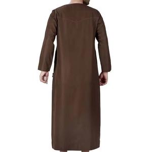 Lujoso árabe Thobe y Jubba Thawb para hombre, bata de manga larga de poliéster 100%, prenda musulmana ligera con bordado elegante - Product Image 2