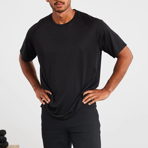 Camiseta de entrenamiento de algodón de alta elasticidad, Camiseta deportiva holgada para hombres con músculos, camiseta de gimnasio, camiseta de ajuste relajado con serigrafía - Product Image 1