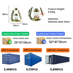 Ensemble de lanternes dorées géométriques modernes, vente en gros, porte-bougie cylindrique en verre, lanterne moderne pour cimetière commémoratif - Product Image 2