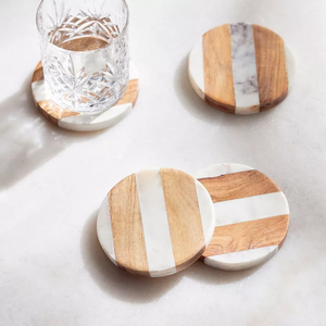 Posavasos de mármol y madera al por mayor para decoración de mesa y accesorios para tazas Posavasos de mármol y madera Venta caliente - Product Image 3