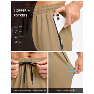 Pantalons décontractés pour hommes avec poches latérales Pantalons pour hommes Sports de plein air Séchage rapide Pantalons pour hommes respirants tricotés Style avant Été Adultes - Product Image 5