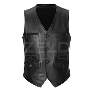 Chaleco de cuero de moda para la venta Chaleco de cuero de nueva llegada Chaleco de cuero genuino para hombres Uso de invierno - Product Image 1