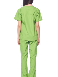 Costumes de gommage médical vert clair de haute qualité uniformes d'hôpital unisexe pour le personnel de clinique d'infirmières en toile de Polyester de coton - Product Image 5