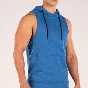 Offre Spéciale 100% coton sans manches Gym débardeur sweats à capuche pour hommes personnalisé en gros délavé et brodé pour les entraînements d'hiver - Product Image 4