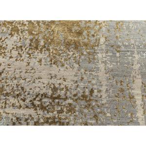 Tapis noué à la main en laine, bambou et soie à motif abstrait Tattvam, gris et noir, rectangulaire, pour salon, couloir, Srb(9003) - Product Image 3