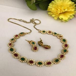 Hermoso conjunto de collar Kundan Polki Rajwadi fino chapado en oro de la mejor calidad, colección de ropa de fiesta de boda india, joyería para mujer - Product Image 1