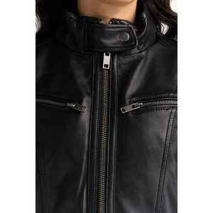 Autumn Stand Collar <b>Biker</b> <b>Jacket</b> WM-JKT-WS24-093 Finished Processing - Product Image 2