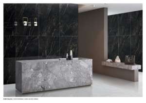 CARREAUX EN PORCELAINE FURY BLACK 600X1200MM 9MM HAUTE BRILLANCE ÉGLAISÉS RÉSISTANTS AUX ACIDES ANTI-BACTÉRIENS POUR USAGE COMMERCIAL ET RÉSIDENTIEL - Product Image 2