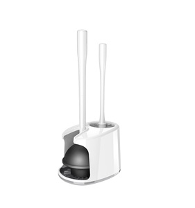 MR.SIGA Toilet Plunger and Brush with <b>Holder</b> for Toilet Cleaning, White - Product Image 1