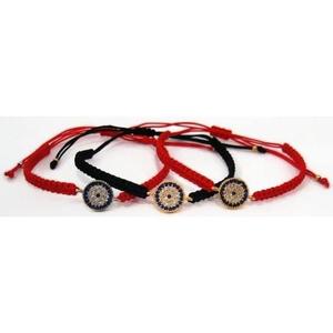 Bracelet de chaîne de mauvais œil perlé fin - Product Image 2