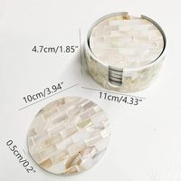 Sous-verres de luxe en nacre avec support en bois, logo personnalisé, forme sur mesure, matériau écologique en os incrusté pour table basse et décoration de bar