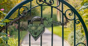 Serrures de porte en laiton magnifiquement gravées de fleurs Cadenas de sécurité en forme de cœur entièrement fonctionnel avec 2 clés - Product Image 4