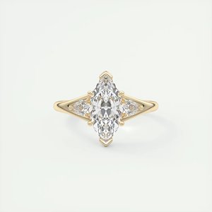 Bijoux fantaisie bague de fiançailles marquise et poire coupe laboratoire cultivé diamant en or jaune bagues pour femmes anniversaire cadeau mariage - Product Image 1