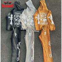 2024 último estilo personalizado conjunto de dos piezas Jogger serigrafía Sun Faded Acid Wash hombres chándal por Elegant Sports