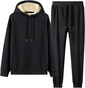 Ensemble de survêtement en molleton en gros pour hommes, vêtements de sport d'hiver, ensemble de survêtement 100% coton, sweat à capuche - Product Image 1