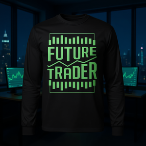 Camiseta de manga larga Future Trader con diseño de trading en el mercado de valores - Product Image 3