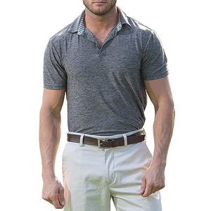 Vente en gros de polos de golf pour hommes coupe sèche à manches courtes t-shirt athlétique décontracté à col t-shirt polos évacuant l'humidité pour hommes - Product Image 2