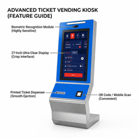 Distributeur automatique de billets biométrique avec reconnaissance faciale, borne de libre-service, paiement par QR code, carte IC, NFC, pièces de fabrication en tôle