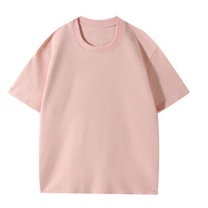 T-shirt à manches courtes en coton pur à col rond, à épaules droites, poids lourd 220g, avec logo personnalisé OEM, broderie et impression - Product Image 4