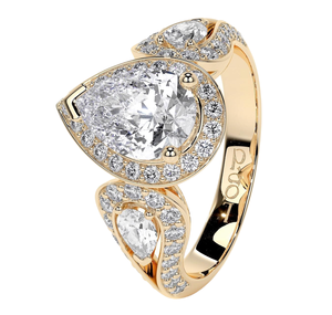 Luxueuse bague pour femme 1 ct avec diamant complet taille poire VVS clarté labgrown et diamants naturels pour mariages bijoux fins - Product Image 1