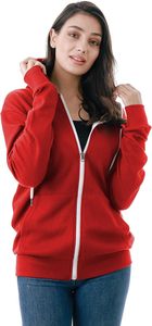 Sudadera elegante ligera con cremallera hecha a mano algodón poliéster manga larga capucha diseñada personalizar tamaño con tela de doble cara - Product Image 3