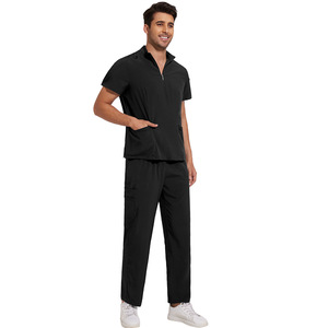 ชุดพยาบาลแขนสั้นมีซิปชุดยูนิฟอร์มโรงพยาบาลระบายอากาศได้ดีชุดพยาบาลสครับสำหรับผู้ชายผู้หญิงโลโก้ออกแบบได้ตามต้องการ - Product Image 5