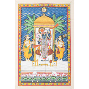 Pichwai Art Red & Orange Cotton Cloth Bohemian Style <b>Wall</b> Art & Tapestry for Outdoor & Bedroom <b>Wall</b> <b>Decor</b> Christmas Hanging - Product Image 1