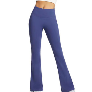 Spandex/Nylon High Waist Elastic Waist Breathable Eco-Friendly <b>Yoga</b> <b>Flare</b> <b>Leggings</b> - Product Image 1
