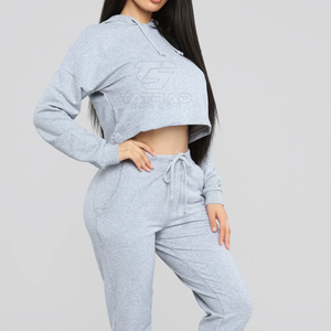 Servicio OEM, MOQ Bajo, Tops Cortos con Capucha para Mujer, Transpirables, Estampados, con Logotipo Personalizado, 100% Algodón, Ropa Urbana - Product Image 3