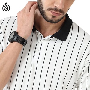 T-shirt polo en tissu de coton confortable fabriqué au Pakistan T-shirt polo au design unique pour homme de couleur unie 2025 - Product Image 6