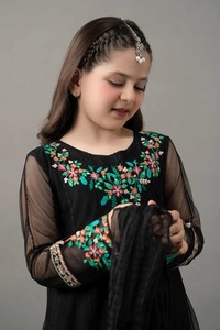 Pakistan trẻ em chính thức Fancy choàng với gota patti và <span class=keywords><strong>Net</strong></span> dupatta cho đám cưới bên lễ kỷ niệm truyền thống - Product Image 2