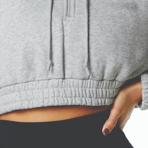 Custom Logo Streetwear French Terry Heavyweight Polyester Cotton Blank Oversized <b>Cropped</b> <b>Hoodie</b> <b>for</b> <b>Women</b> Casual Streetwear - Product Image 6