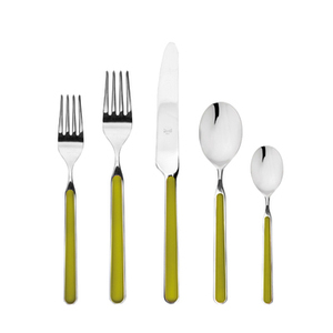 Juego de cubiertos con mango de color verde, elegante y con estilo, perfecto para la mesa del comedor, cubiertos de cocina para ocasiones especiales. - Product Image 1