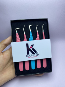 Pince à épiler professionnelle 5 pièces en acier inoxydable ensemble OEM ODM vente en gros avec pointes inclinées et pointues de précision - Product Image 5