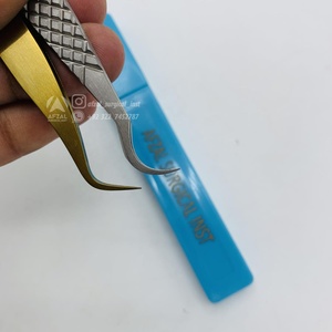 Gancho y Estilo Universal, pinzas para pestañas de acero inoxidable sostenibles, doradas para pinzas de agarre de fibra, mango rosa, CNC personalizado - Product Image 4