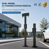 Station de recharge pour véhicules électriques JH-Mech Heavy Duty Dual Model, socle métallique pour extérieur, support métallique pour chargeur de VE.