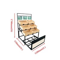 ADONG A42 Metalen Op Maat Gemaakte Supermarkt Groentenrek |   Poedercoating 10-plankige stevige schappen fruit- en groentepresentatiestand