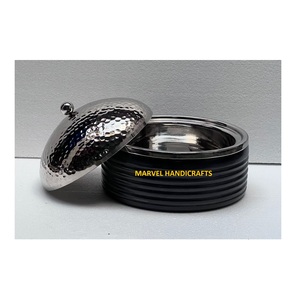 Ustensiles de service en bois naturel, casseroles en acier inoxydable, chauffe-aliments, marmite de service artisanal, ensembles de casseroles du golfe - Product Image 2