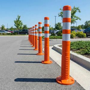 10-Piece 75x8 cm TPU Flexible Buoy Delineator Traffic Warning Products-Orange - Product Image 2