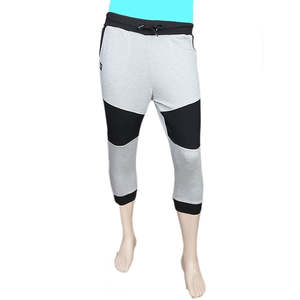 Pantalones Deportivos de Felpa para Hombre, 3/4, Color Gris Jaspeado y Negro - Product Image 2