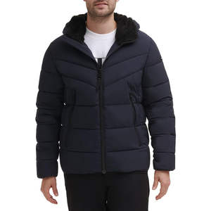 Veste d'hiver matelassée à capuche tendance pour hommes, fabricant d'usine, streetwear, impression personnalisée, vestes matelassées à bulles - Product Image 4