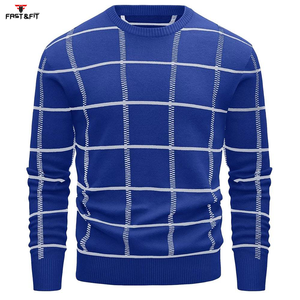 Pulls pour hommes à col rond, nouvelle mode, vente chaude, hiver, anti-rides, séchage rapide, personnalisable, respirant, tricoté, logo frontal - Product Image 4