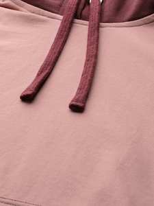 Pull à capuche décontracté pour femme, imprimé personnalisé, deux tons, rose, en polaire doux, manches longues, confortable, contraste, pour tous les jours - Product Image 5